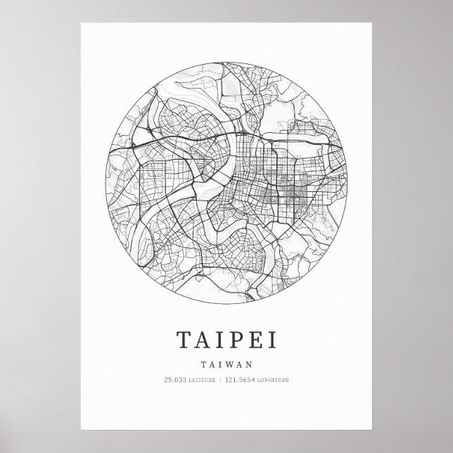Taipei Taiwan City Map Poster (Front)