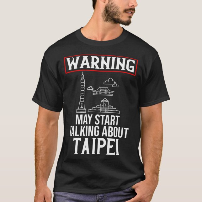 Taipei Taiwan City Skyline Map Travel T-Shirt (Front)