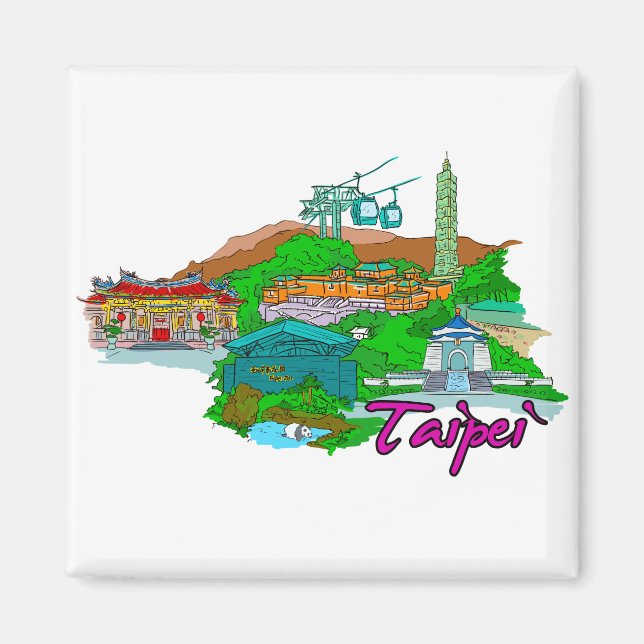 Taipei - Taiwan.png Magnet (Front)