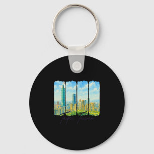 Taipei Taiwan Travel Brushstroke Meet Me In Taipei Key Ring