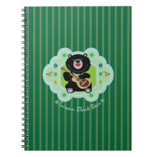 Taiwan black bear plays guitar illustration notebook