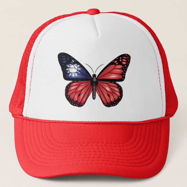 Taiwan butterfly monarch flag trucker hat (Front)