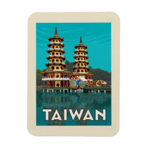Taiwan   Dragon And Tiger Pagodas Magnet
