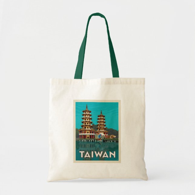 Taiwan | Dragon And Tiger Pagodas Tote Bag (Front)