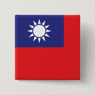 Taiwan Flag 15 Cm Square Badge
