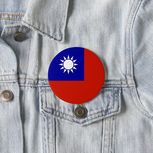 Taiwan flag 7.5 cm round badge (In Situ)