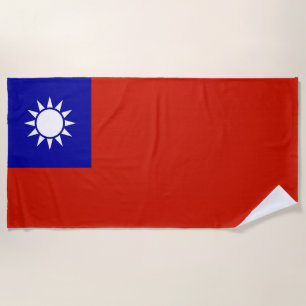 Taiwan flag beach towel
