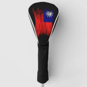 Taiwan flag brush stroke, national flag golf head cover