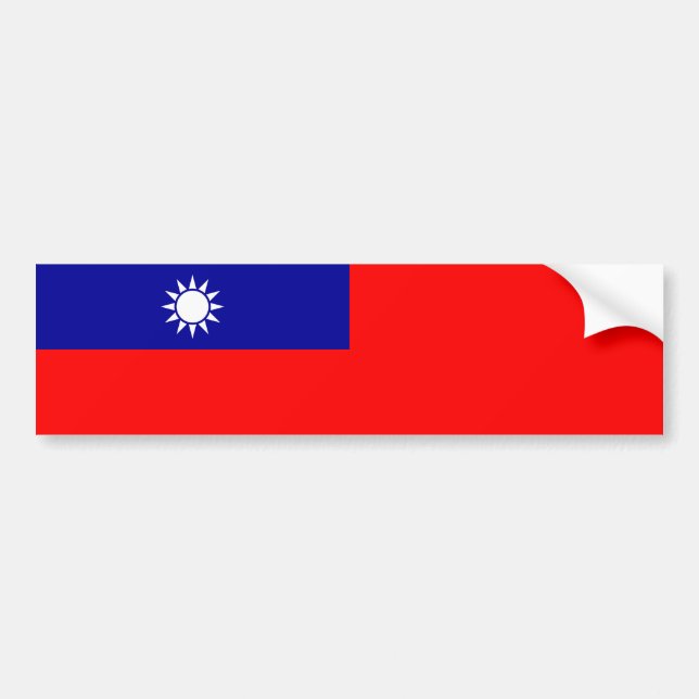 Taiwan Flag Bumper Sticker (Front)