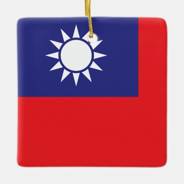 Taiwan Flag  Ceramic Ornament (Front)
