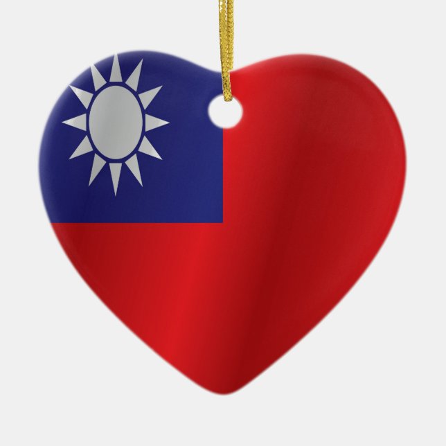 Taiwan flag ceramic tree decoration (Front)