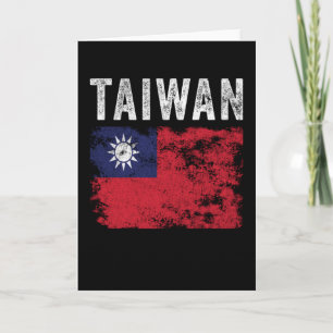 Taiwan Flag Distressed - Taiwanese Flag Card