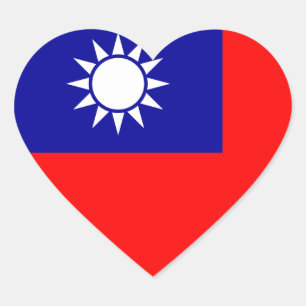 taiwan flag heart sticker