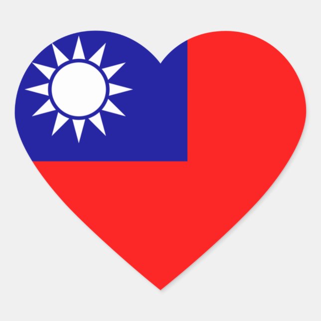 Taiwan Flag Heart Sticker (Front)