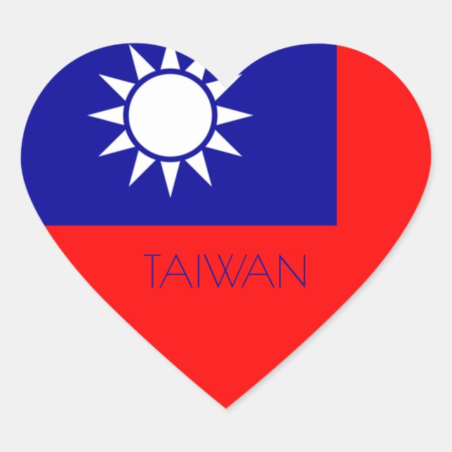 taiwan flag heart sticker (Front)