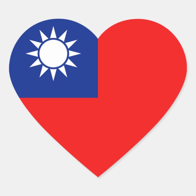 Taiwan Flag Heart Sticker (Front)