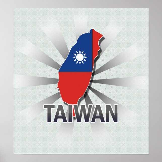 Taiwan Flag Map 2.0 Poster (Front)