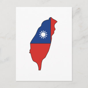 Taiwan flag map postcard