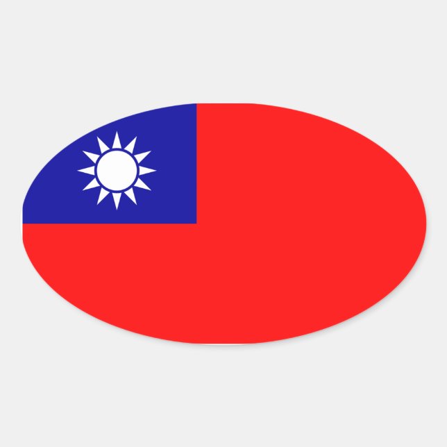 Taiwan Flag Oval Sticker (Front)