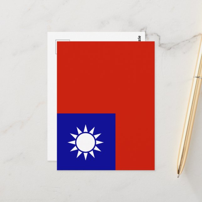 Taiwan flag postcard (Front/Back In Situ)