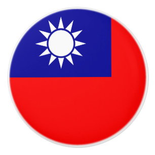 Taiwan Flag: Republic of China, Chinese Taipei Ceramic Knob