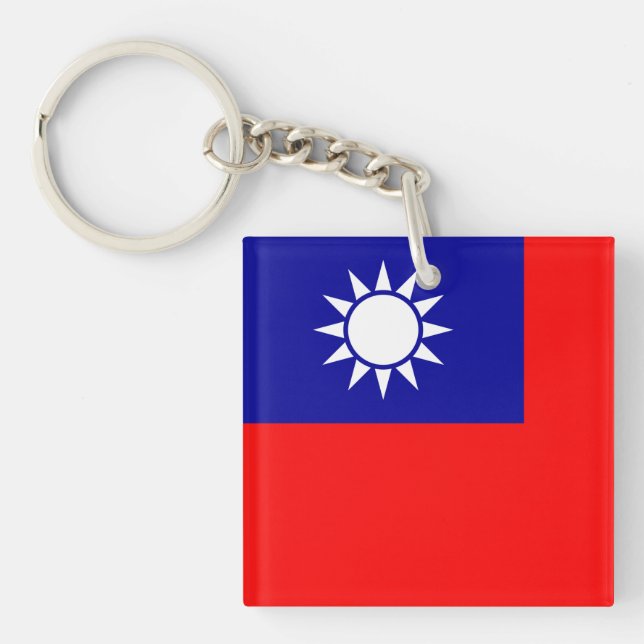 Taiwan Flag: Republic of China, Chinese Taipei Key Ring (Front)