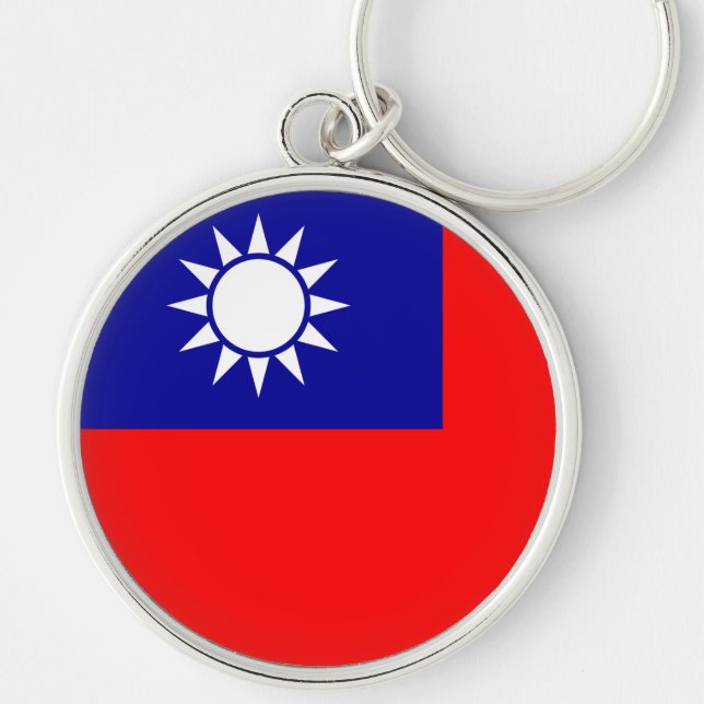 Taiwan Flag: Republic of China, Chinese Taipei Key Ring (Front)