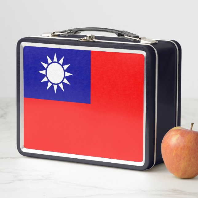 Taiwan Flag: Republic of China, Chinese Taipei Metal Lunch Box (In Situ)