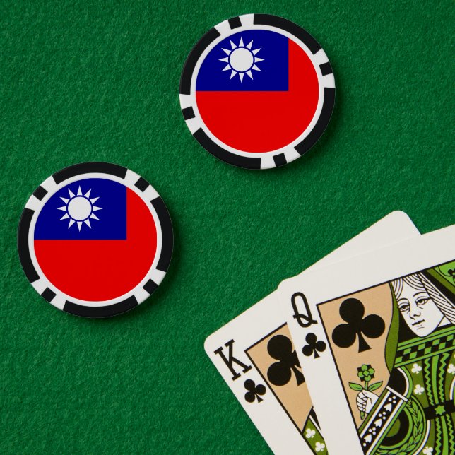 Taiwan Flag: Republic of China, Chinese Taipei Poker Chips (Poker Table (Double))