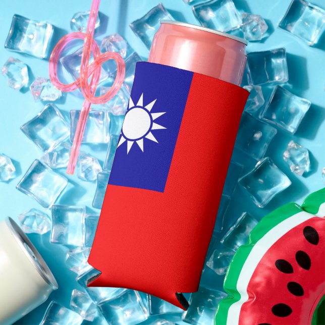 Taiwan Flag: Republic of China, Chinese Taipei Seltzer Can Cooler (In Situ Summer)