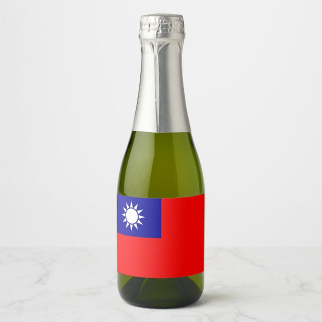Taiwan Flag: Republic of China, Chinese Taipei Sparkling Wine Label (Front)