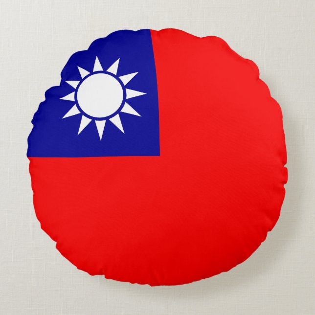 Taiwan Flag Round Cushion (Front)