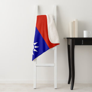 Taiwan flag sherpa blanket