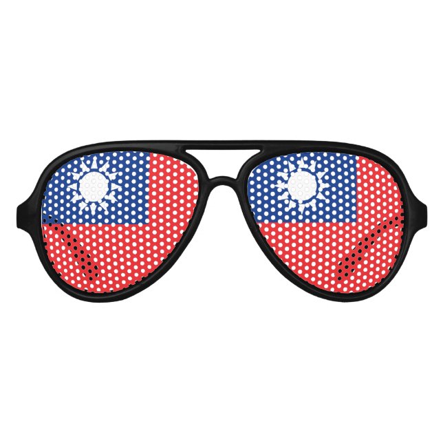 Taiwan flag Taiwanese Aviator Sunglasses (Front)