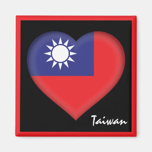 Taiwan flag & Taiwanese Heart holiday /sports Magnet