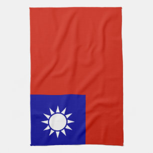 Taiwan flag tea towel