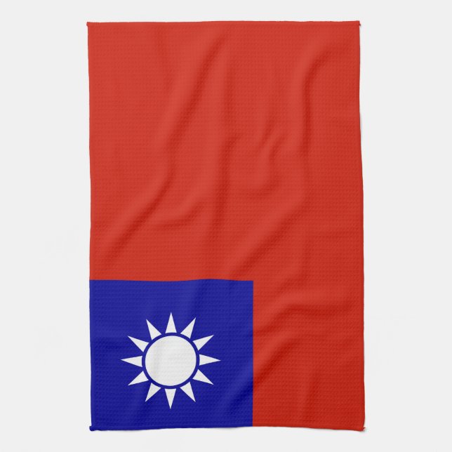 Taiwan flag tea towel (Vertical)