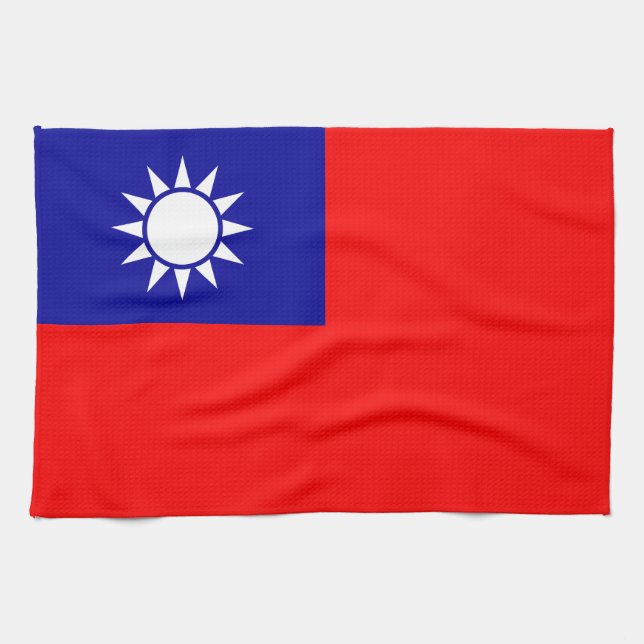 Taiwan Flag Tea Towel (Horizontal)