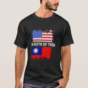 Taiwan Flag Vintage USA I'm Both Of Them Taiwanese T-Shirt