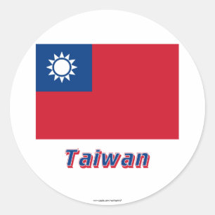 Taiwan Flag with Name Classic Round Sticker