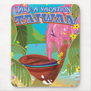 Taiwan island vintage travel poster art. mouse pad