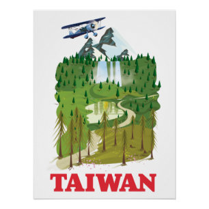 Taiwan landscape travel poster