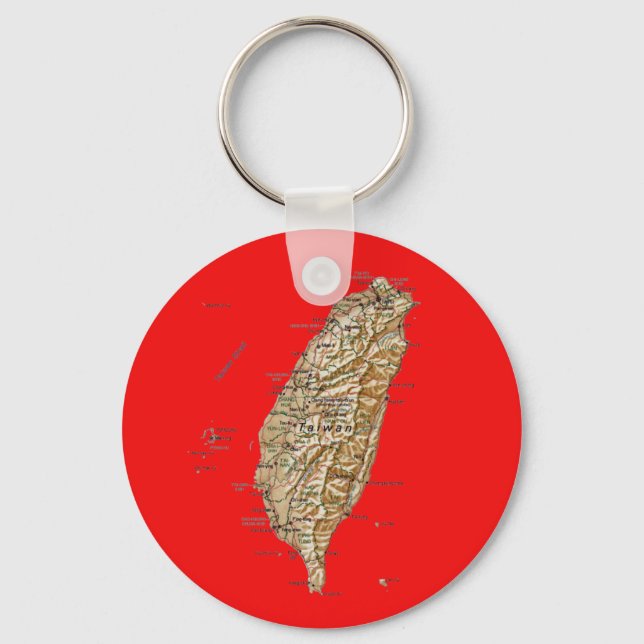 Taiwan Map Keychai Key Ring (Front)