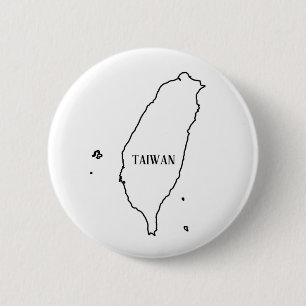 Taiwan Outline Map 6 Cm Round Badge