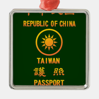 Taiwan Passport Metal Ornament
