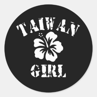 Taiwan Pink Girl Classic Round Sticker