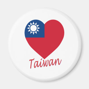 Taiwan (Republic of China) Flag Heart Magnet