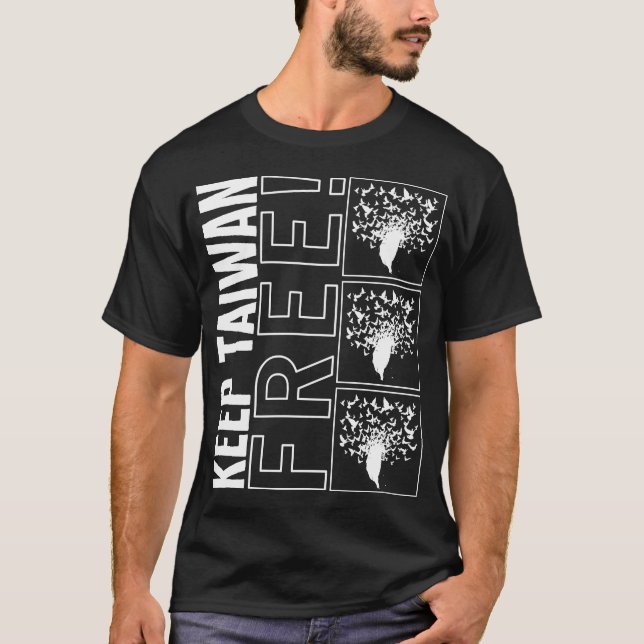 Taiwan Shirt, Keep Taiwan Free Flying Birds Tee, T-Shirt (Front)