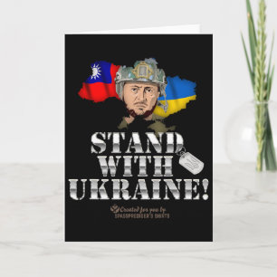 Taiwan Stand With Ukraine And Zelenskyy Flag Of Ta Card