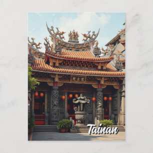 Taiwan Tainan Temple Travel Postcard